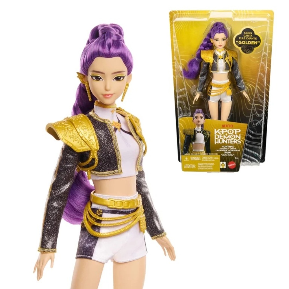 Singing Rumi Netflix KPop Demon Hunters HUNTR/X Rumi Golden Singing Mattel doll